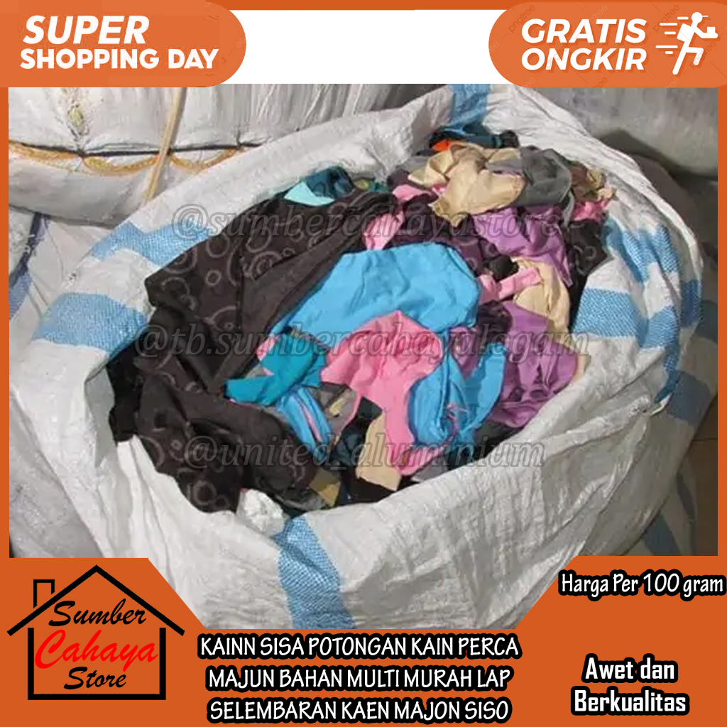 Kain Majun Perca Majon Seken Second Sekend Sisa Bahan Potongan Multi Murah Lembaran Multifungsi Kain