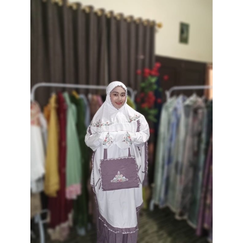 Mukena Ihrom/Mukena umroh/Mukena haji/Mukena berlengan/Mukena potongan tapi berlengan/Mukena seperti