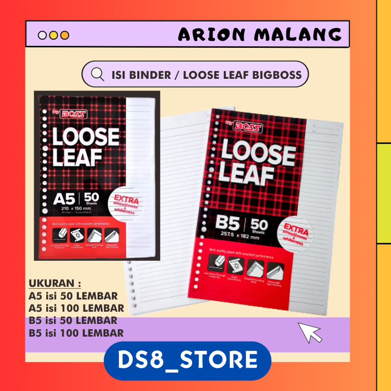 

Loose Leaf B5 / KERTAS BINDER B5 Motif GARIS - BIGBOSS