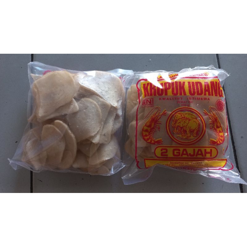 

kerupuk atau krupuk rasa udang sedang cap 2 Gajah @250g