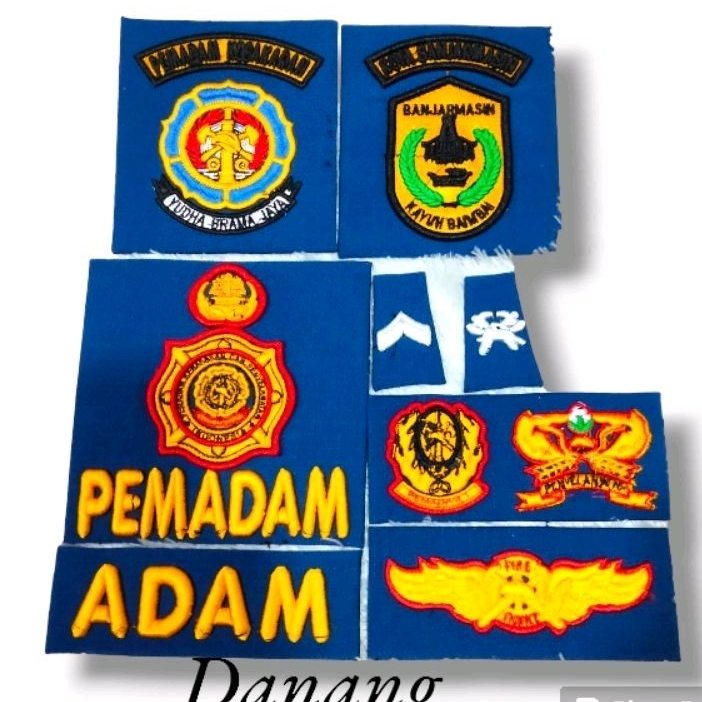 atribut logo pemadam bordir timbul damkar pake pengeras