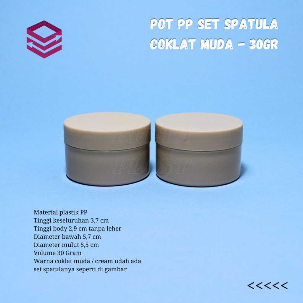 POT PP Spatula 30gr coklat / Pot cream 30gr / Pot spatula