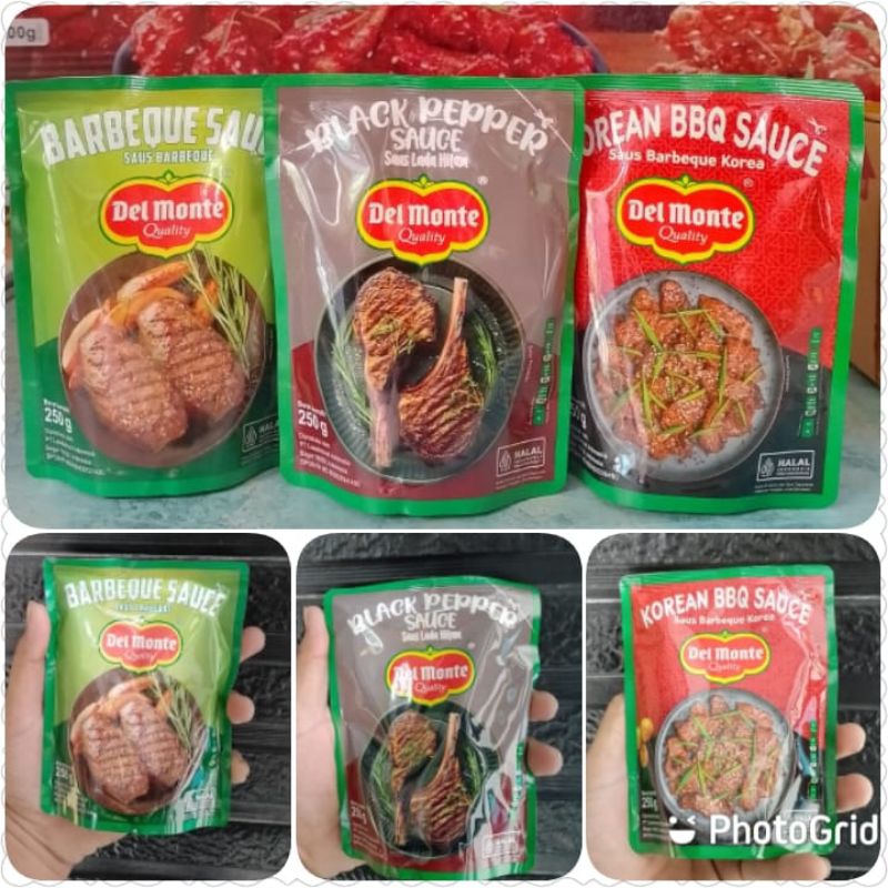 

delmonte saos barbeque, blackpaper, barbeque korean 250gr