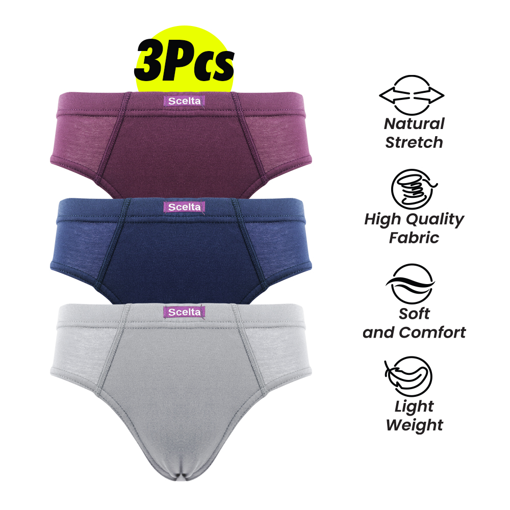 Scelta - 3Pcs Celana Dalam Pria Cd Cowok Laki Laki Karet Bungkus Men's Underwear Sm 110