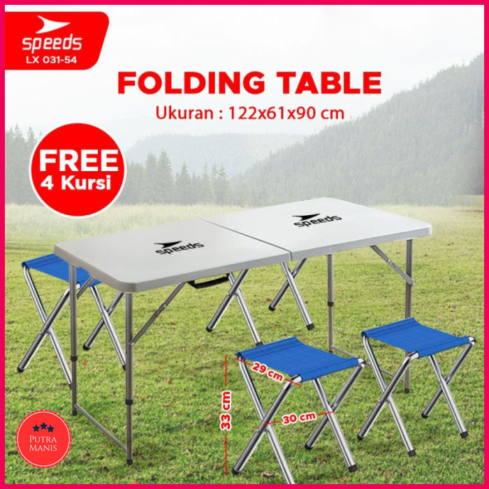Set Meja Kursi lipat koper Rumah Cafe Jualan Camping portable Indoor Bazar CFD pameran stand Origina
