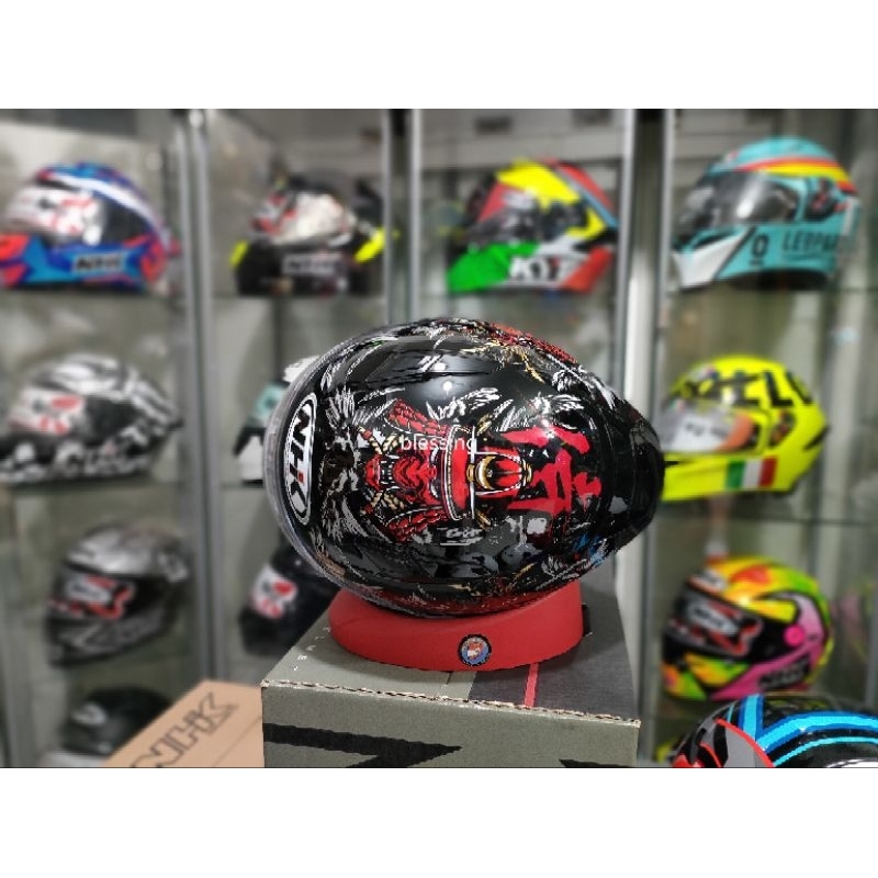 NHK R1 MAX KABUTO BLACK RED HELM OPEN FACE
