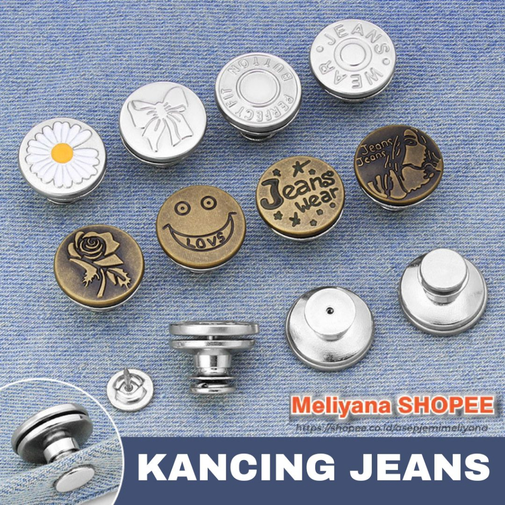 Kancing Jeans Celana Adjsutable Pengecil Lingkar Pinggang Universal