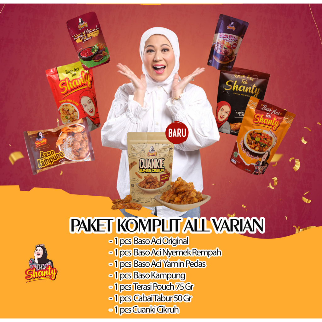 

Paket All Varian "BASO ACI" Original, Kampung, Nyemek Rempah, Yamin Pedas, cuanki cikruh, Bumbu Terasi pouch dan cabai tabur pouch