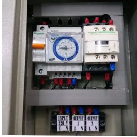 panel timer lampu 1phase 220vac panel timer theben sul181d