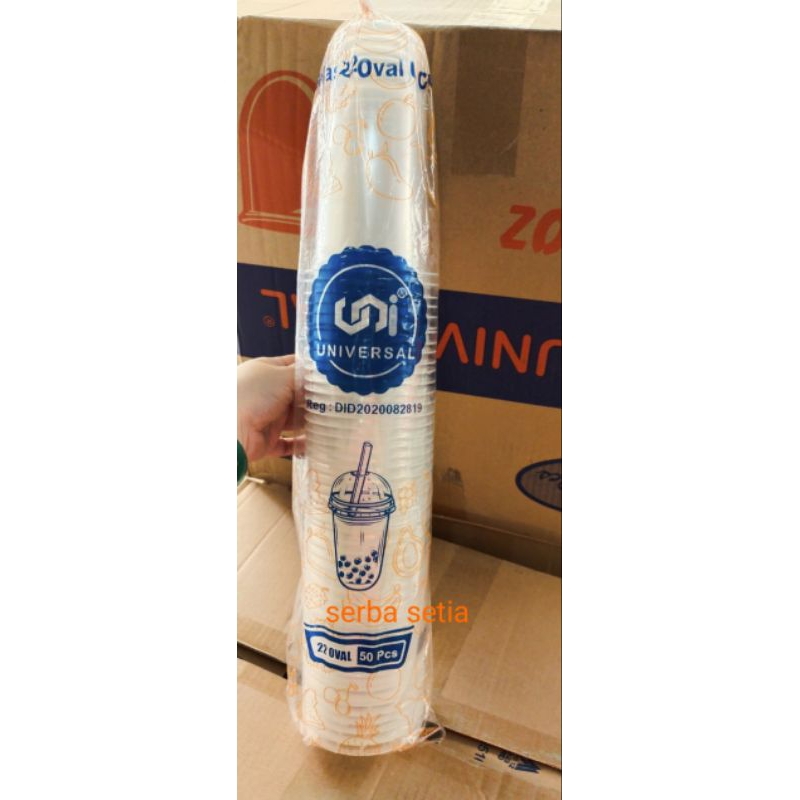 Gelas 18 22 Oz OVAL (UNIVERSAL)GELAS PLASTIK /CUP PLASTIK