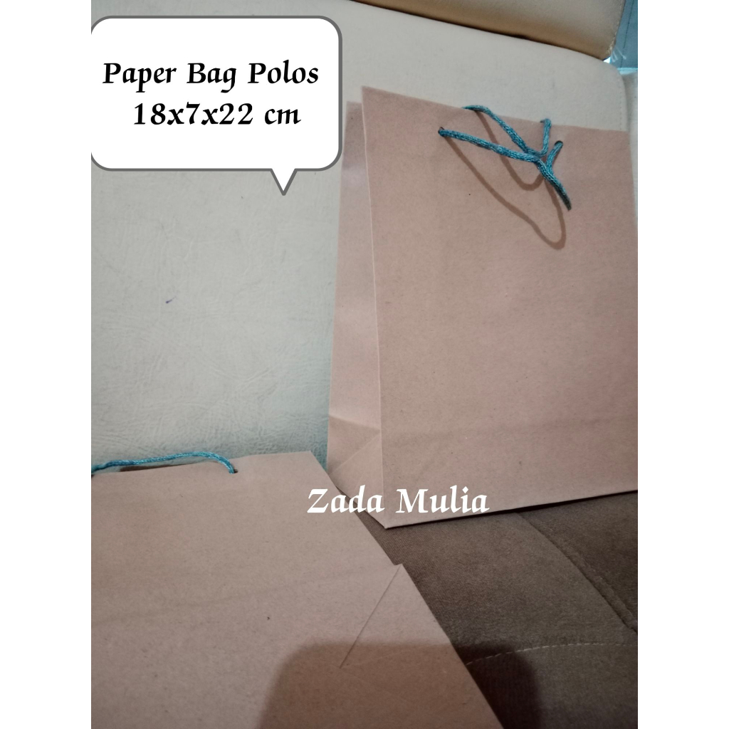 

12 Pcs Paper Bag ukuran 18x7x22 cm polos, Tas hajatan kertas, kado, cantik, elegan, coklat