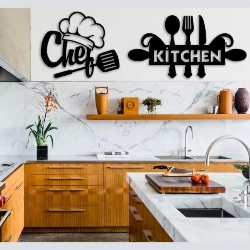 Hiasan dinding (3D) dapur wall decor minimalis pajangan dapur Laser Cutting