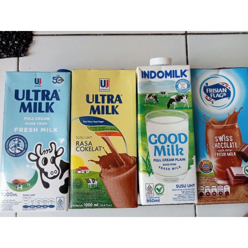 

Susu uht 1L/Susu uht 950ml/Ultra milk/Indomilk 950ml/Susu uht/UHT/Ultra milk coklat/Full cream indomilk/Susu fullcream/Frisian flag 950ml