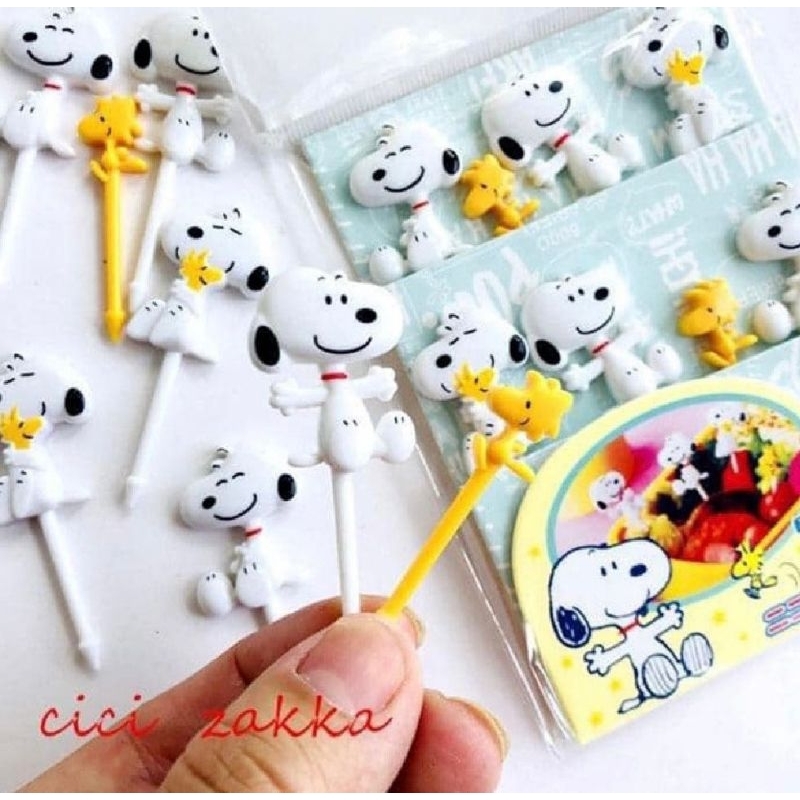 food pick bento snoopy / kualitas impor premium garpu tusukan bento bekal makan anak
