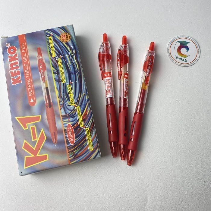 

Pulpen KENKO K1 Gel Warna Merah 0.5mm - 1 pcs