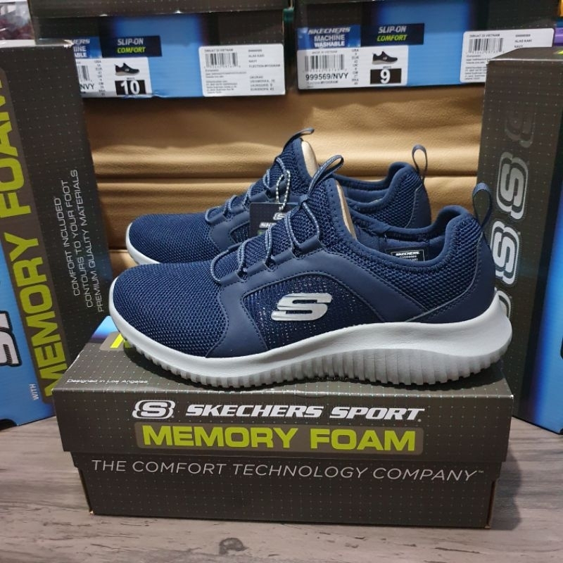 SEPATU PRIA/LAKI-LAKI 》SKECHERS 》NAVY 》SLIP-ON COMFORT 》ORIGINAL