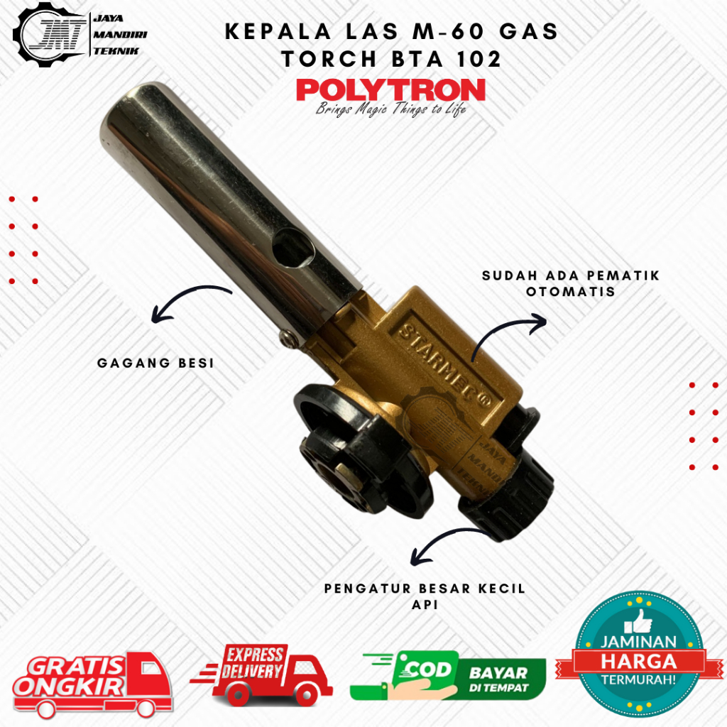 KEPALA LAS M-60 | GAS TORCH | ALAT LAS TEMBAGA | KEPALA LAS PORTABEL | KEPALA LAS GAS KALENG