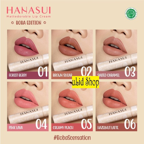 LIPCREAM HANASUI BOBA EDITION LIPCREAM HANASUI LIPCREAM HANASUI MATTEDOREBLE BOBA EDITION MURAH HARG