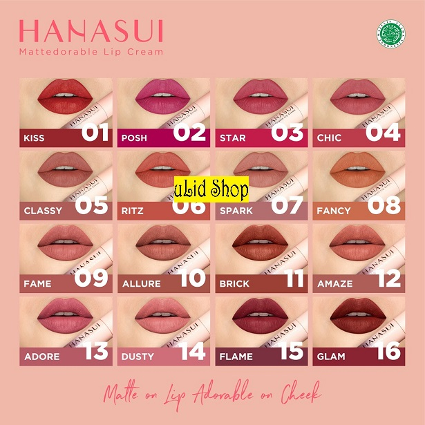 LIPCREAM HANASUI MATTEDORABLE LIPSTIK MATTE HANASUI MURAH HARGA GROSIR BISA COD BAYAR DITEMPAT ULID 