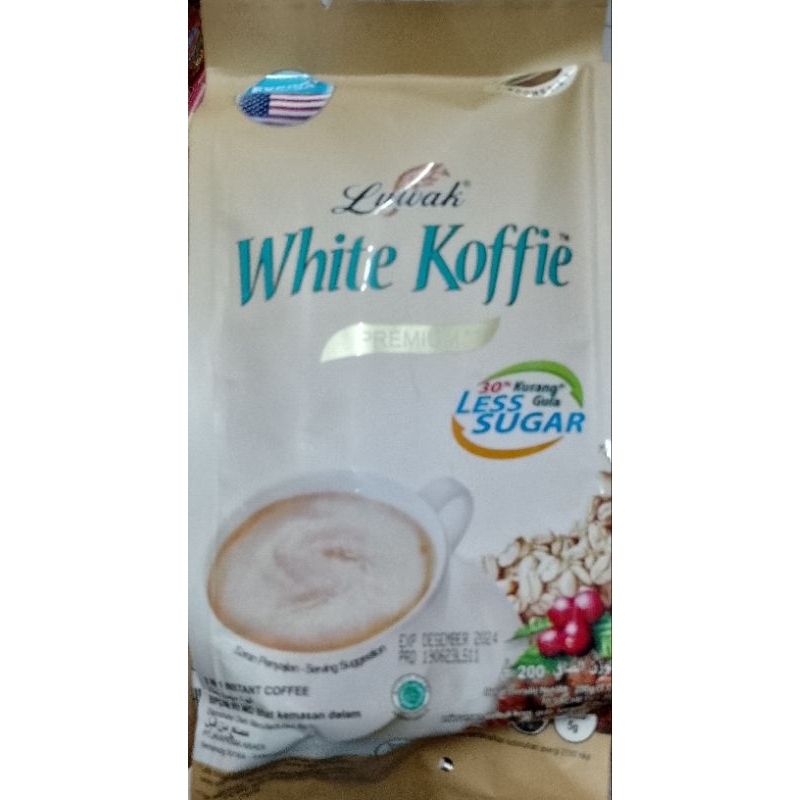 

luwak white koffie kemasan isi 10 sachet gratis udud