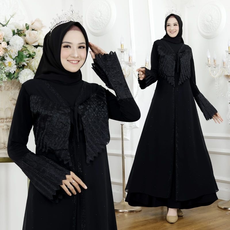 abaya rompi// abaya hitam //cod