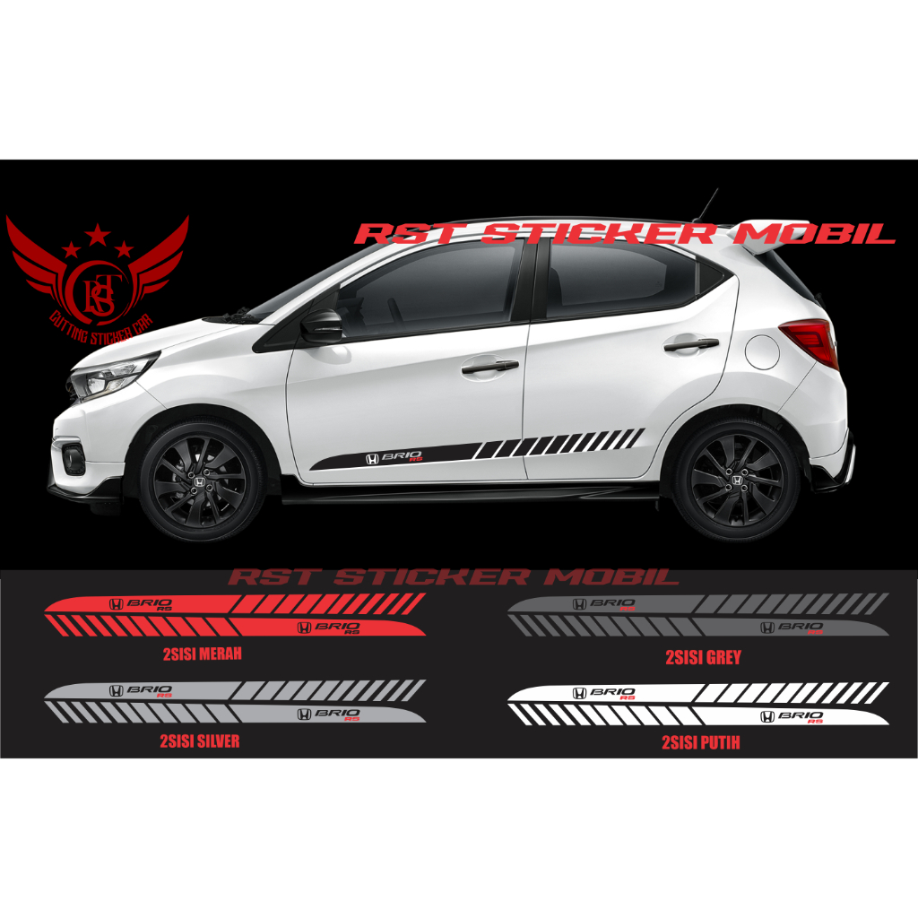 PROMO STICKER STIKER LIST BODY SAMPING MOBIL BRIO RS CUTTING STICKER MOBIL HONDA BRIO RS