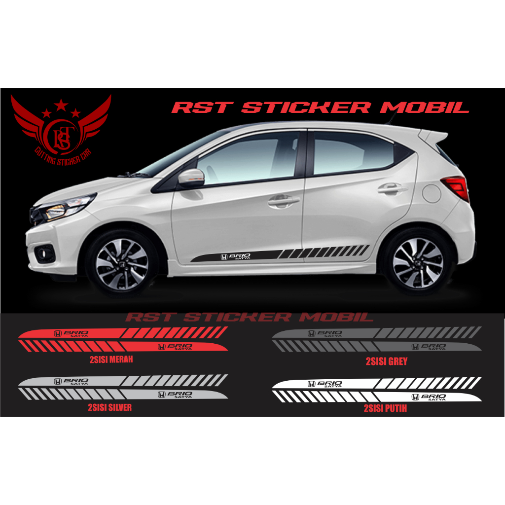 PROMO STICKER STIKER LIST BODY SAMPING MOBIL BRIO SATYA CUTTING STICKER MOBIL HONDA BRIO SATYA
