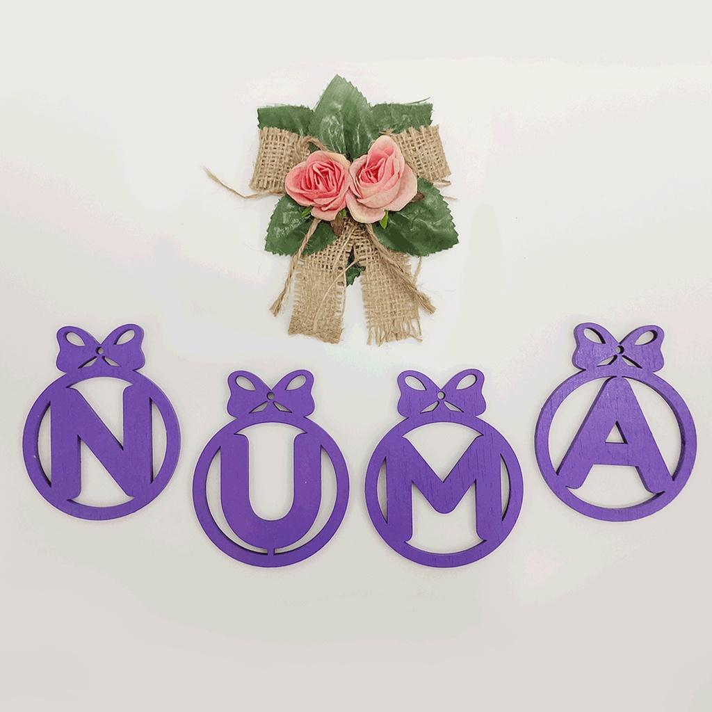 Huruf dekorasi nama kayu timbul