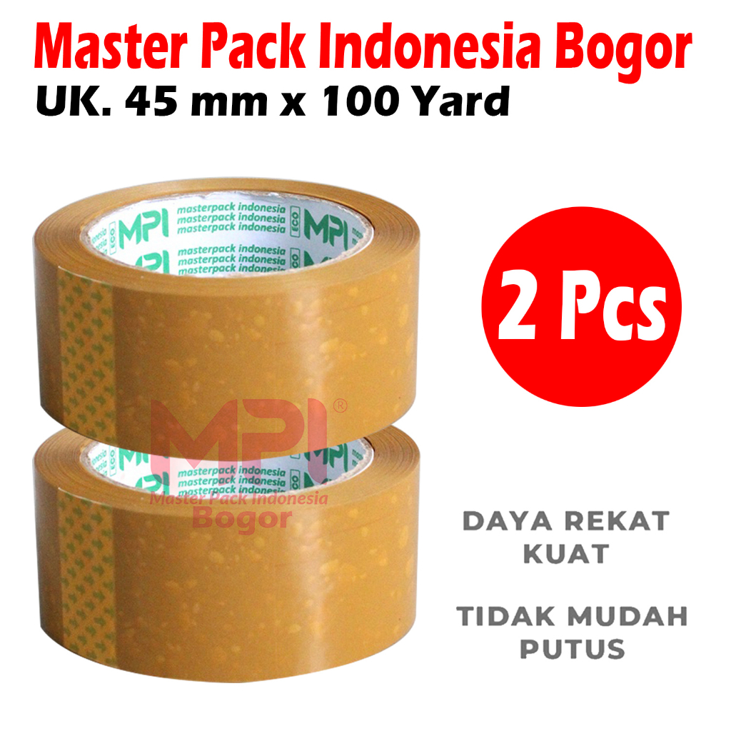 

2 PCS - Lakban Coklat Ekonomis 45 mm x 100 Yard / Lakban Packing - Master Pack Indonesia