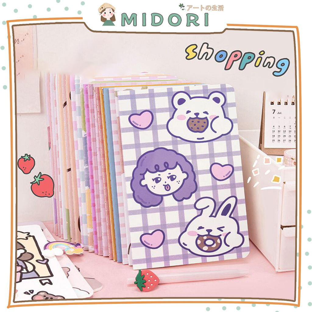 

[MIDORI] 30Lembar BUKU A5 THIN NOTEBOOK LINE Buku Tulis Random Kartun A5 Buku Catatan Garis - E0047