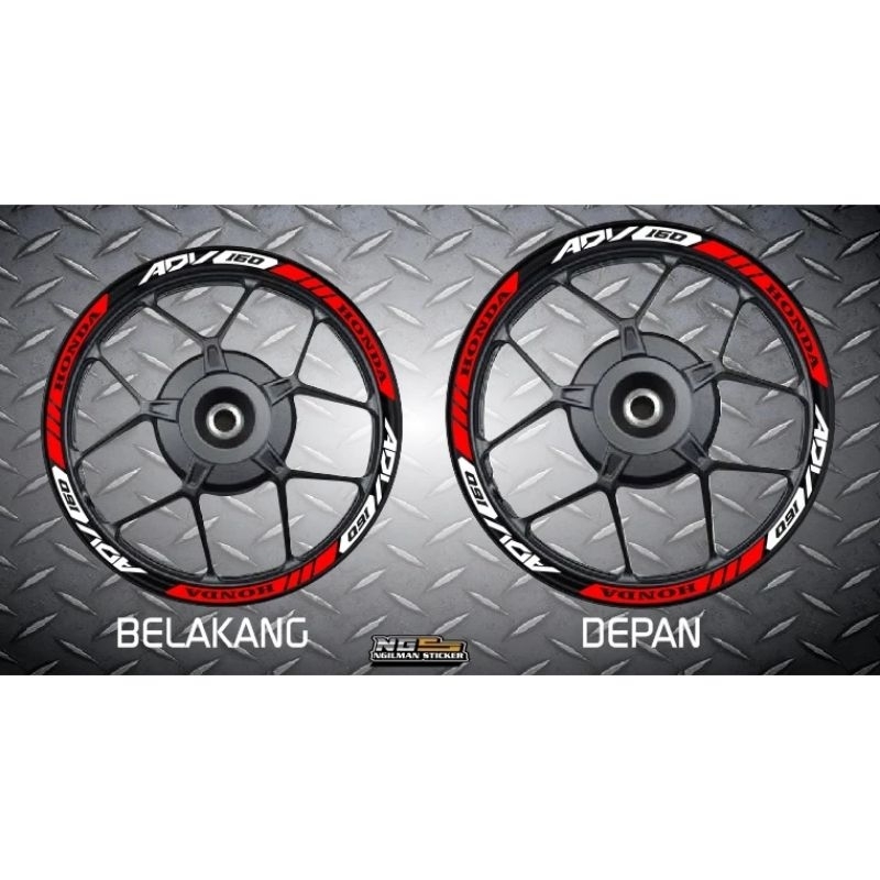 Stiker pelek Ban ADV 160 Stiker Velg Ban ADV 160 Menyala