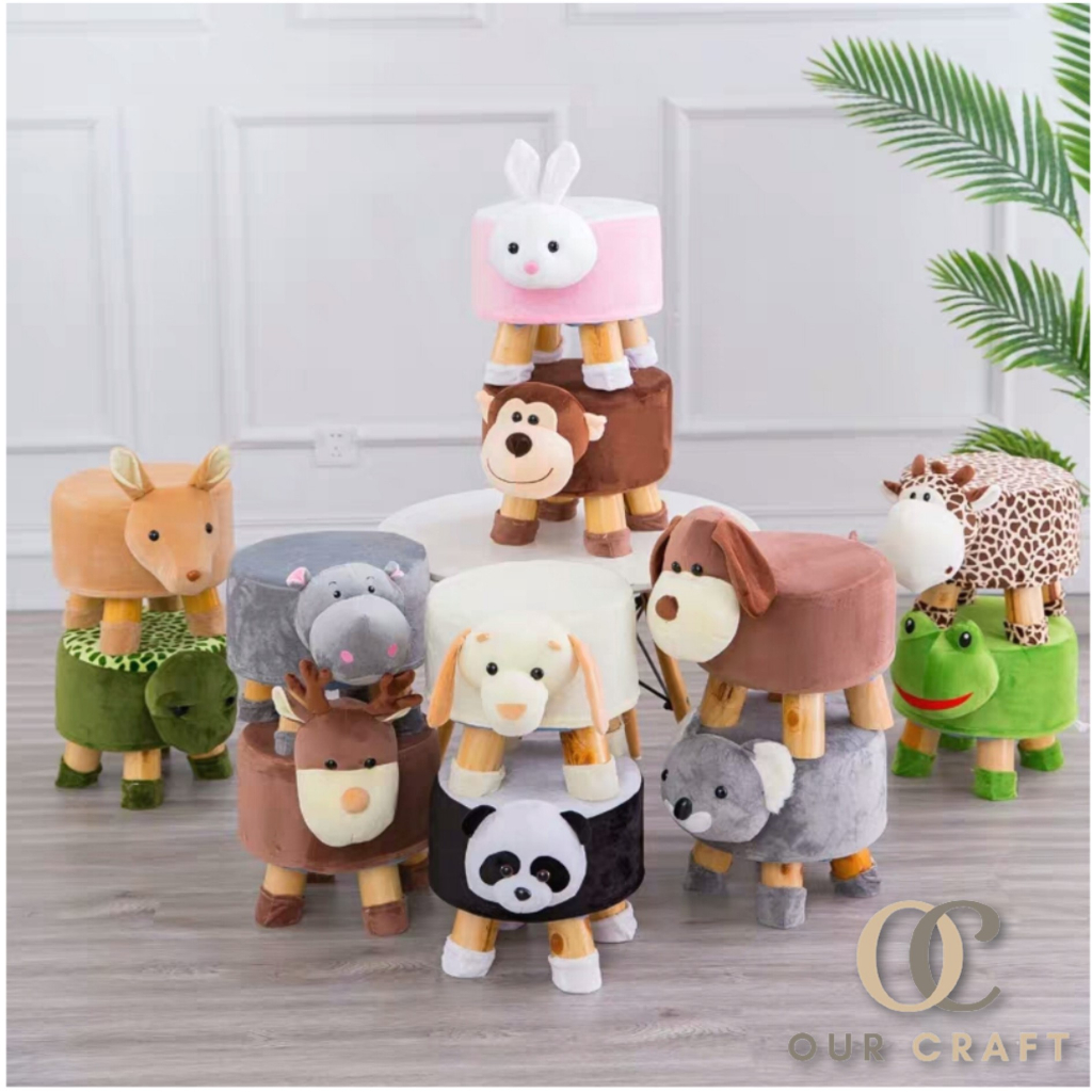 Stool Anak - Kursi Karakter - Animal Stool - Mainan Edukasi Anak - Boneka Lucu - Kursi Sofa - Stool 
