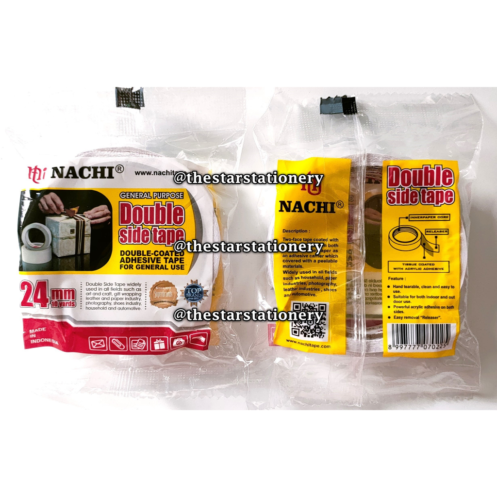 

(1 Biji) Double Tape Nachi 24 mm x 10 yard / Double Side Tape Nachi 1 Inch