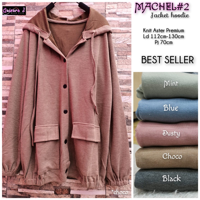 MACHEL SERIES JACKET HOODIE BY QAISARA • OUTER OUTERWEAR KNIT UNIQLO PREMIUM KNITWEAR FULL KANCING S