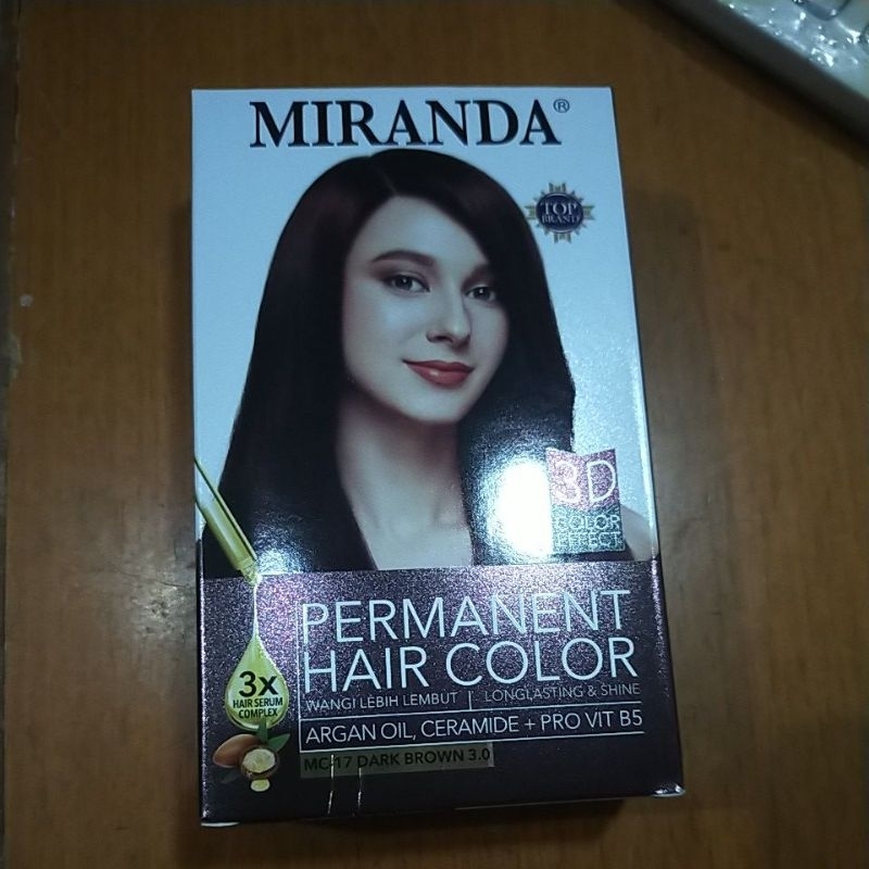 Cat Pewarna Rambut Permanent Miranda MC 17 Dark Brown Coklat Gelap