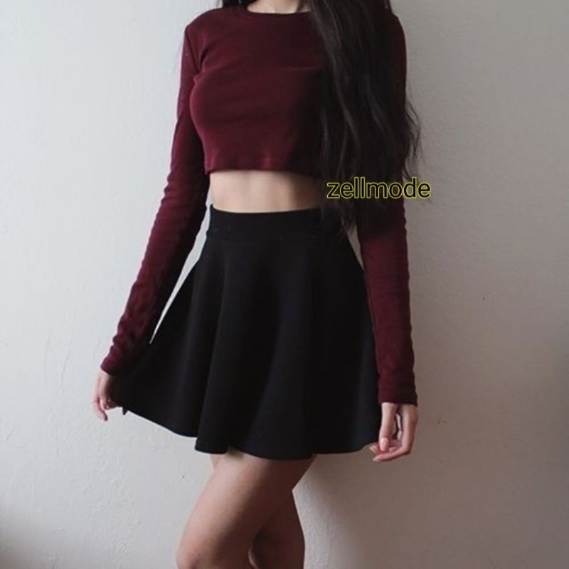 rok mini flare rok pendek
