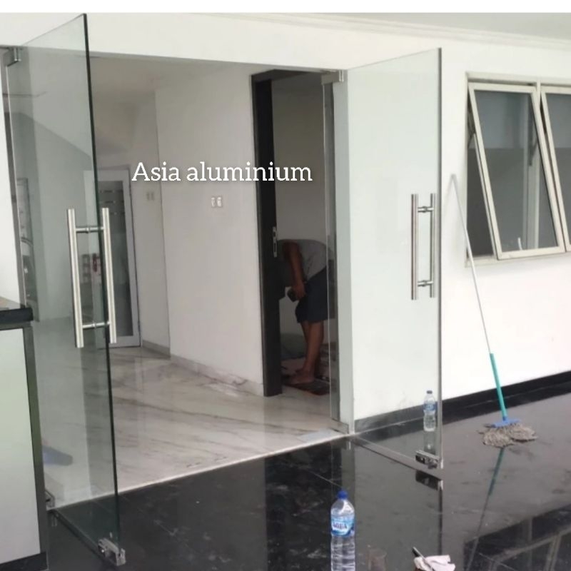 pintu kaca frameless 12mm Tempered