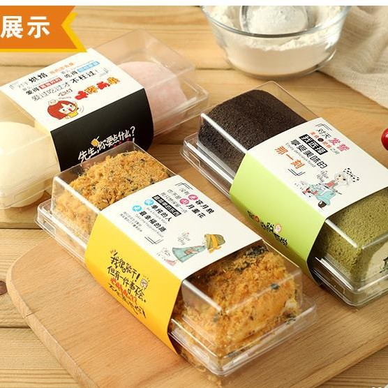 Tray Mika Kue PANJANG BENING Kotak Mika Bolu Gulung Slice Cake Mochi 10pcs