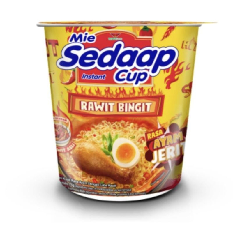 

SEDAP SEDAAP CUP ENAK, PRAKTIS, SIAP SAJI. RAWIT BINGIT AYAM JERIT / BAKSO BLEDUG / GORENG SPECIAL / KOREAN SPICY GORENG / KOREAN SPICY SOUP / SOTO