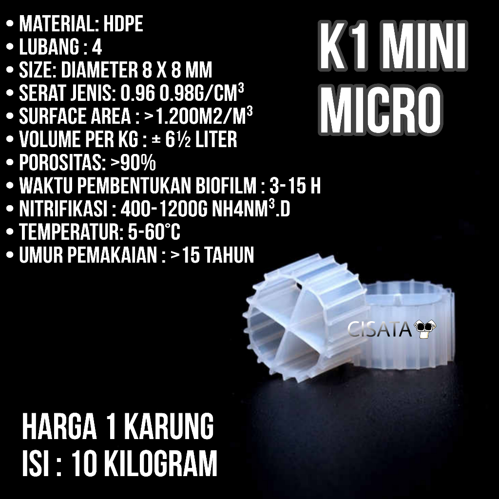 GROSIR PER KARUNG 10 KG KALDNESS K1 MINI MICRO MEDIA FILTER