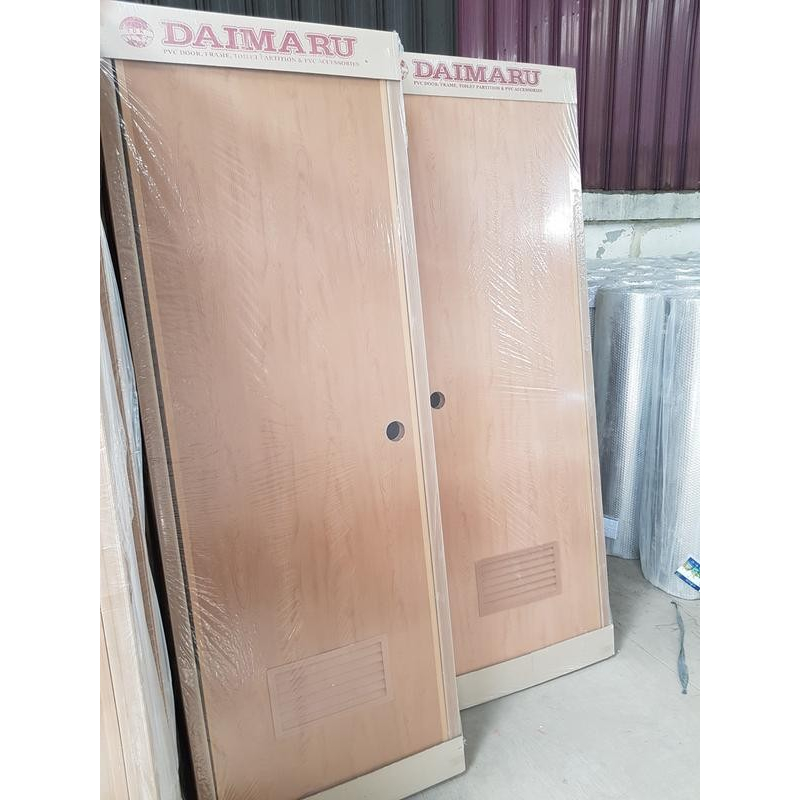 Pintu PVC Kamar Mandi Coklat Motif Urat kayu