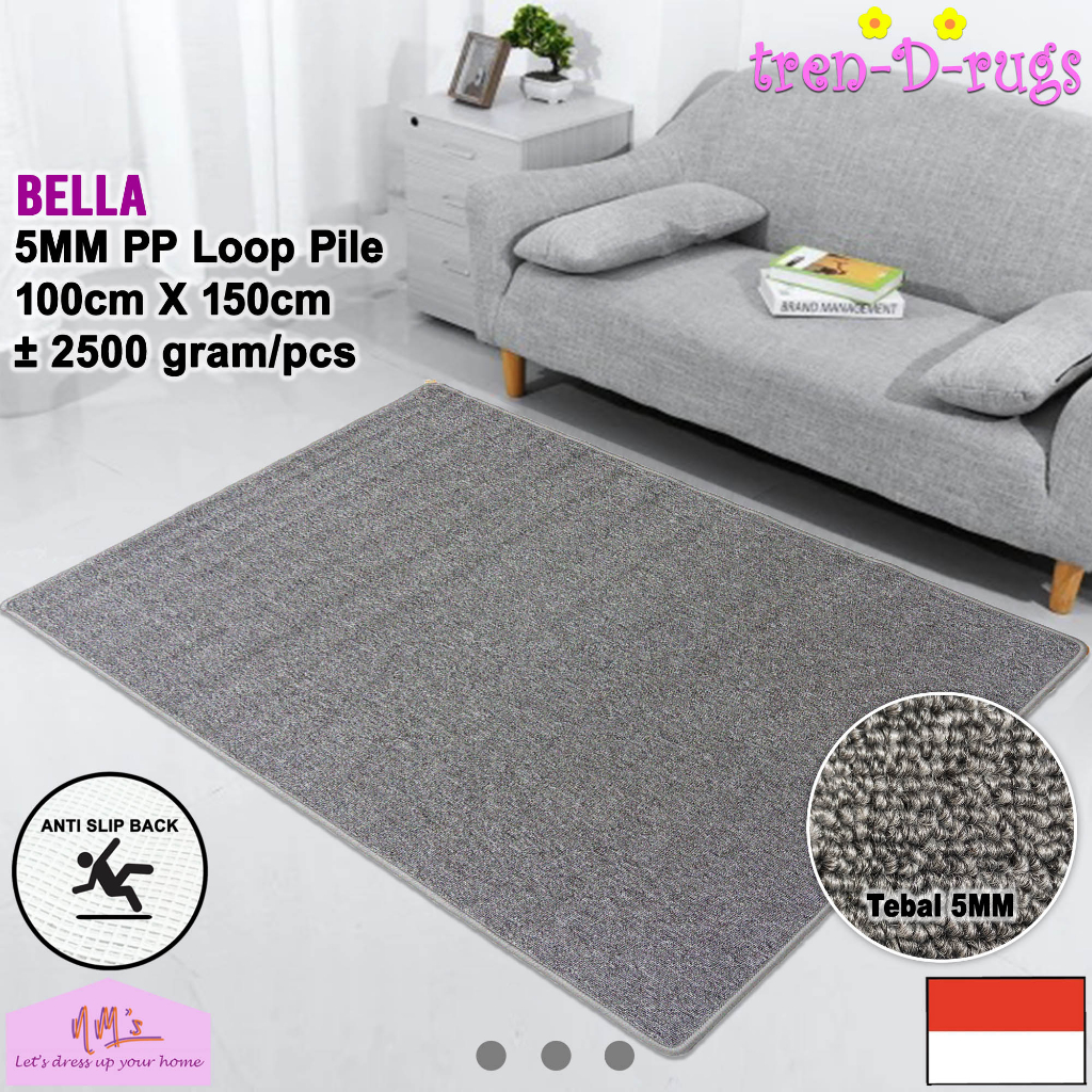 Tren-D-rugs Karpet Polos Lantai Ruang Tamu Tidur Permadani Minimalis Anti slip 100 cm x 150 cm - Nms