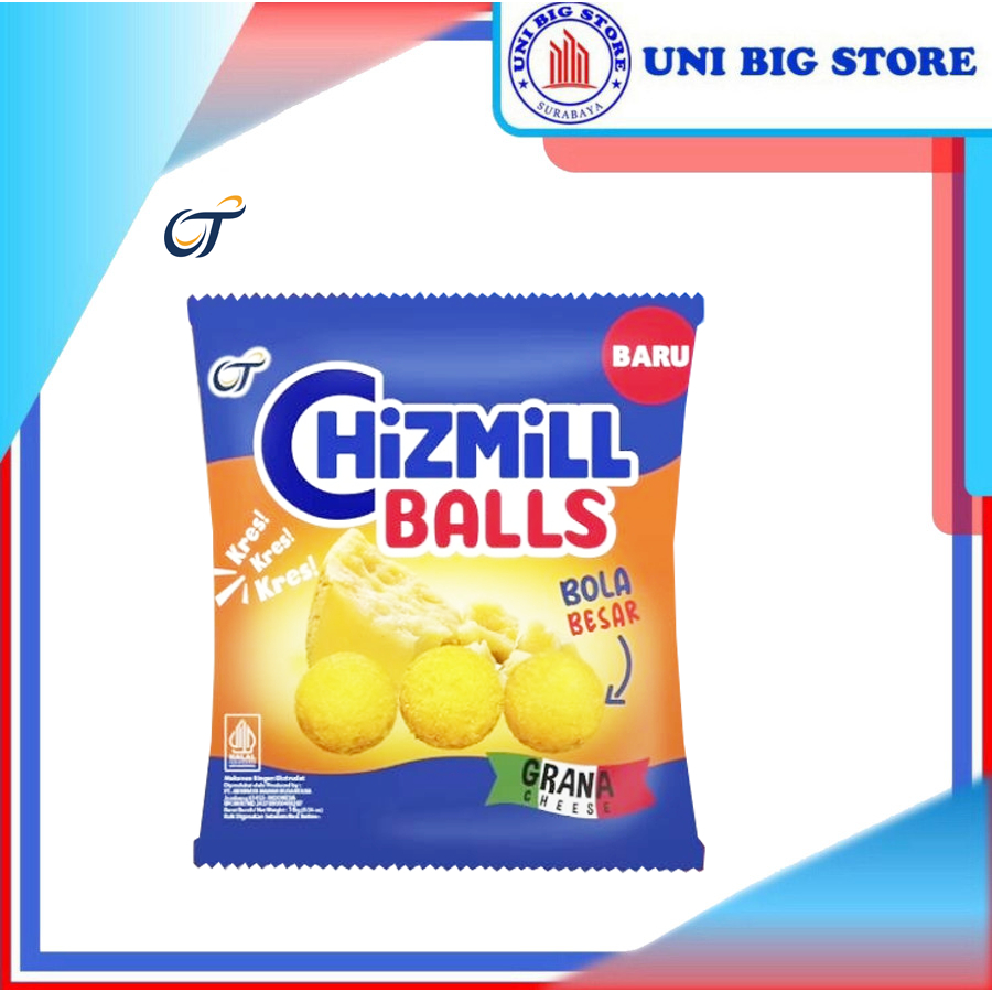 

Chizmill Balls Grana Cheese 10 sachet x 16 gr RENTENG Snack Bola Keju