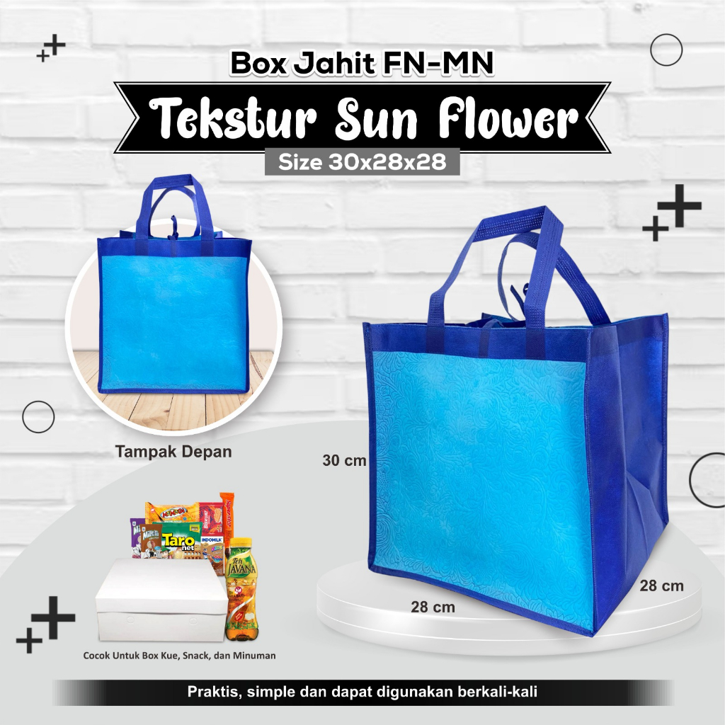 

TASECO Tas Nasi Kotak Tas Hajatan Tas Kain Spunbond Tas Aqiqah Tas Berkat Kotak Nasi Tekstur 30x28x28