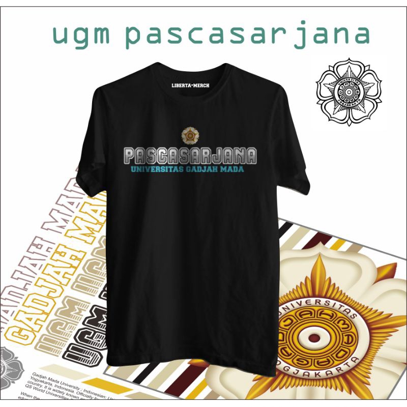 T Shirt Pascasarjana UGM Saga Black Premium Edition Universitas Gadjah Mada merchandise kaos