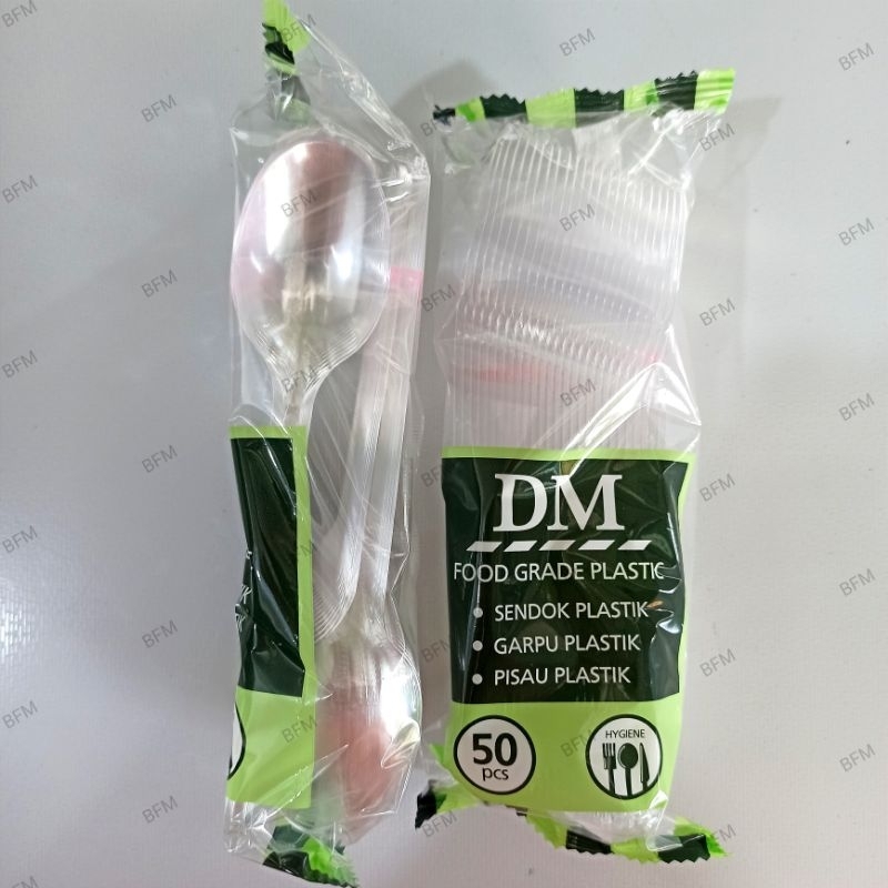 Sendok Plastik Bening Isi 50 Pcs