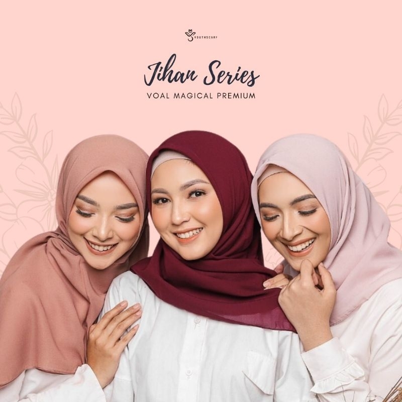 Youthscarf - ( JIHAN SERIES ) Hijab Segi Empat - Voal Magical Segi Empat  - Hijab Polos Premium - Yo
