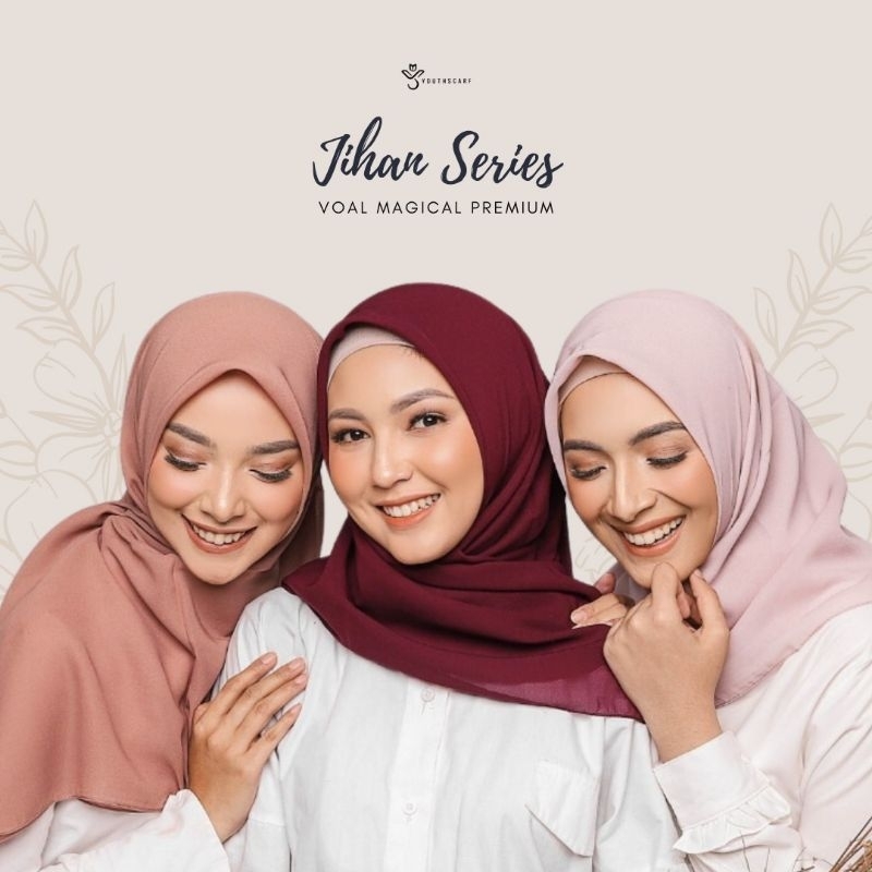 Youthscarf - JIHAN SERIES -  Hijab Segi Empat - Voal Magical Segi Empat  - Hijab Polos Premium - You