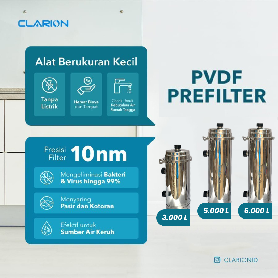 Es_Teh_Mamam Clarion Pvdf Prefilter 3500 L/Jam Standing/Uf Water Filter/Ultrafiltration