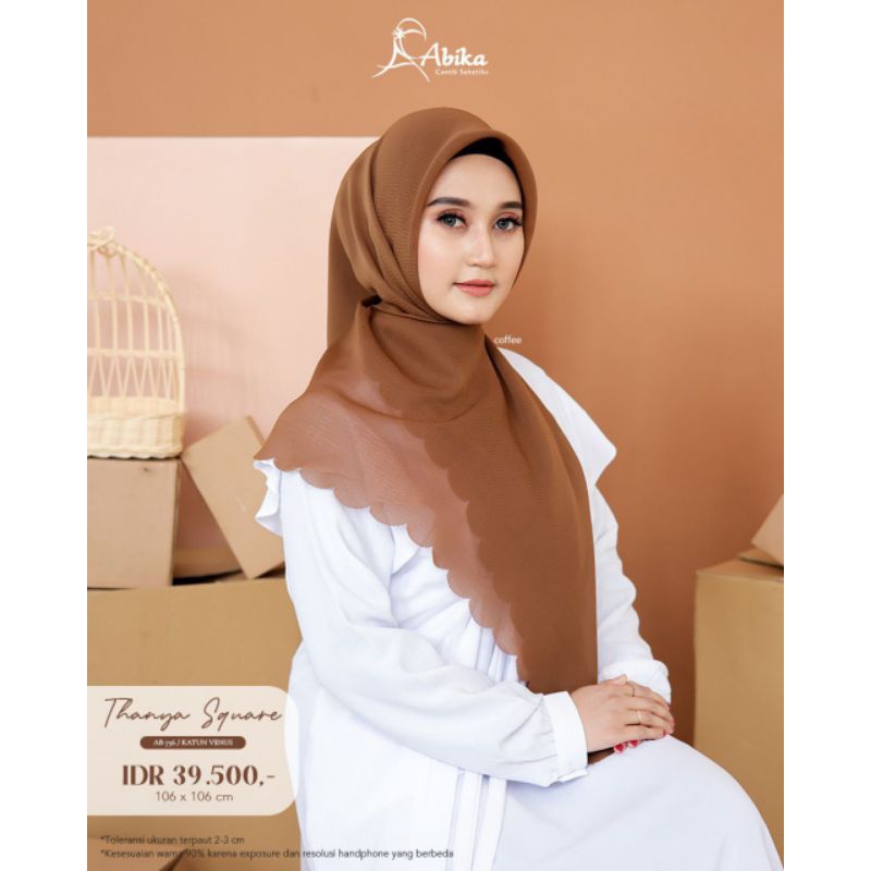 Abika hijab Thanya square jilbab segi empat polos